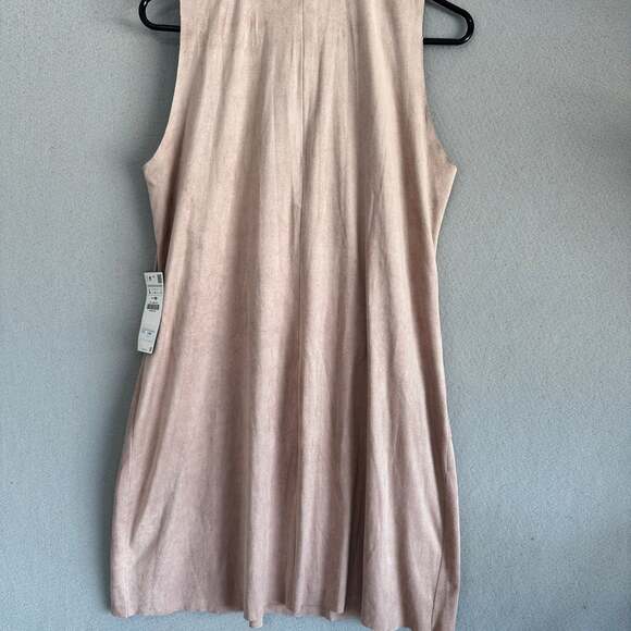 Zara Basic Collection Sleeveless Tiered Ruffle Faux Suede Dress - Picture 9 of 10